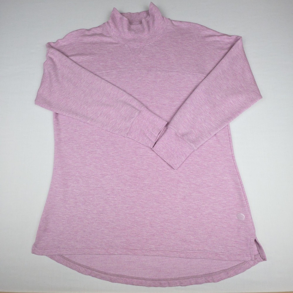 LL Bean Women XL PET Pink Mock Neck Tunic Sweatshirt Modal Blend 517115